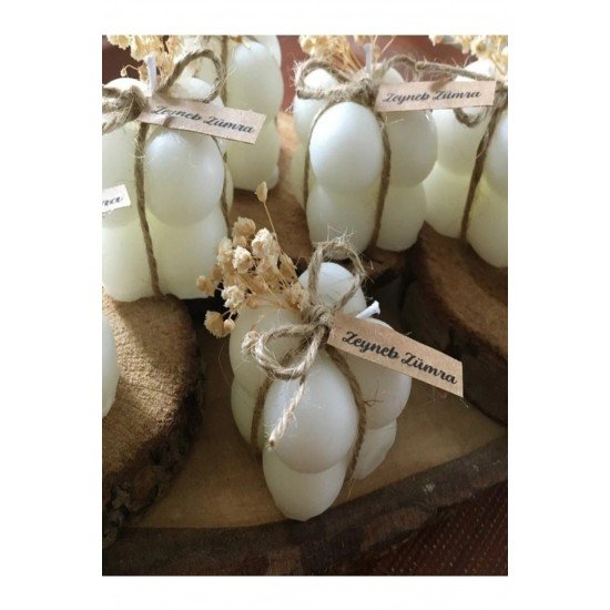 Kişiye Özel 20 Adet Süslemeli Bubble Mum, Nikah Şekeri Söz Hediyelik