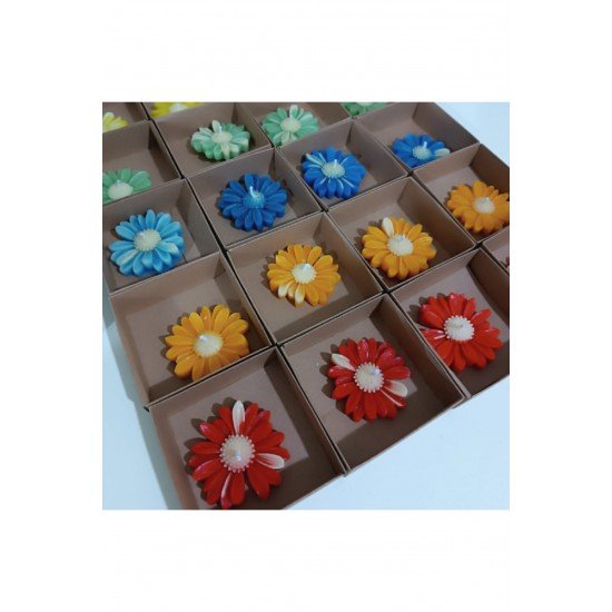 Bernami Papatya Mum Kutulu Hediyelik Nişan,Nikah,kına,düğün  - 25 Adet