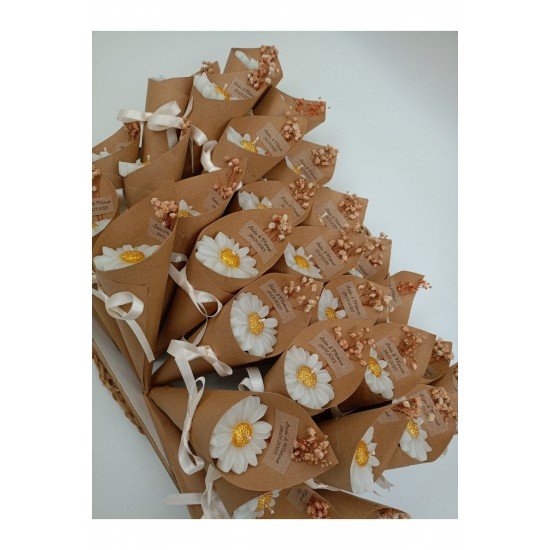 Kişiye Özel Düğün|nişan|söz|Kına|Sünnet| Hediyelik Vanilya Kokulu Buket Mum-20 Adet