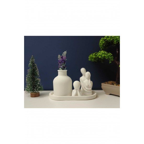 Pinterest İskandinav vazo ve sarılan çift sevgili biblosu dekoratif beton tepsi çocuk figür 4'lü set