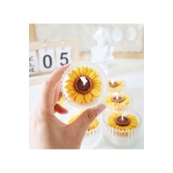 Papatya Şekerlik Kokulu Mum Mika Kapaklı