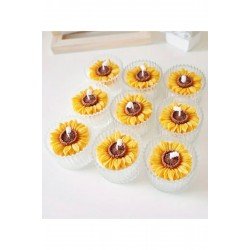 Papatya Şekerlik Kokulu Mum Mika Kapaklı