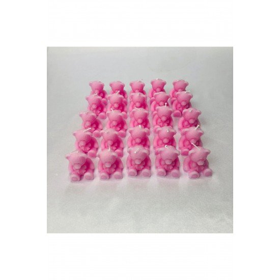 Hediyelik 10 Adet Ayıcık Mum - Düğün Nişan Doğum Baby Shower Hediyelik - Mini Ayı Mum