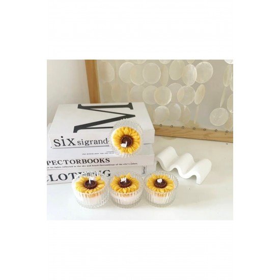 Papatya Şekerlik Kokulu Mum Mika Kapaklı