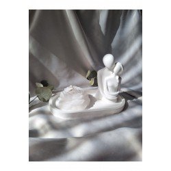 Bernamiofficial Dekoratif Set,sunumluk,sarılan Çift Obje Ve Şakayık Mum Seti