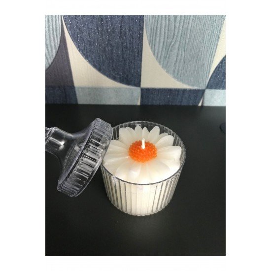 10 Adet Papatyalı Şekerlik Mika Kutulu Mum Düğün, Nişan, Nikah, Kına, Sünnet, Doğum, Söz Hediyelik