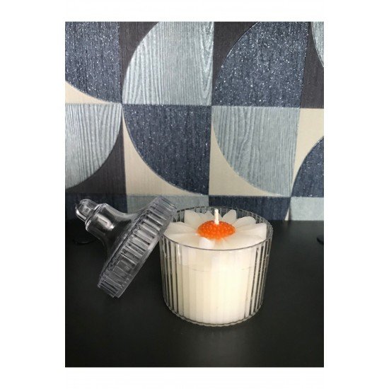 10 Adet Papatyalı Şekerlik Mika Kutulu Mum Düğün, Nişan, Nikah, Kına, Sünnet, Doğum, Söz Hediyelik