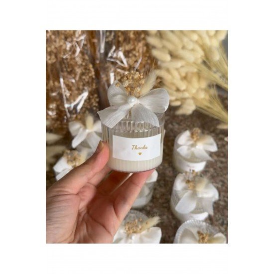 BernamiOfficial 15 Adet Süslemeli Mika Kutulu Mum