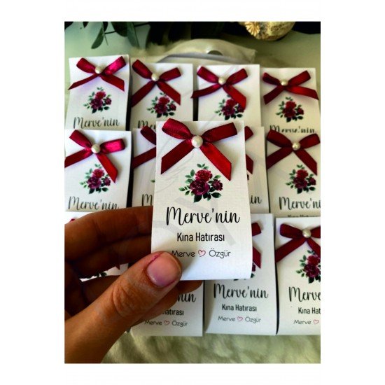 Yeni Sezon 25 Adet Kişiye Özel Hediyelik Set Kına, Kartlı Kına, Kına Gecesi, 6 Ay Kınası Hızlı