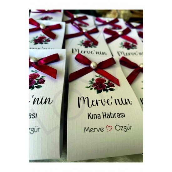 Yeni Sezon 25 Adet Kişiye Özel Hediyelik Set Kına, Kartlı Kına, Kına Gecesi, 6 Ay Kınası Hızlı