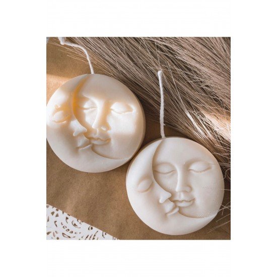 Official Dekoratif Güneş Ay Vanilya Kokulu Mum - 1 Adet