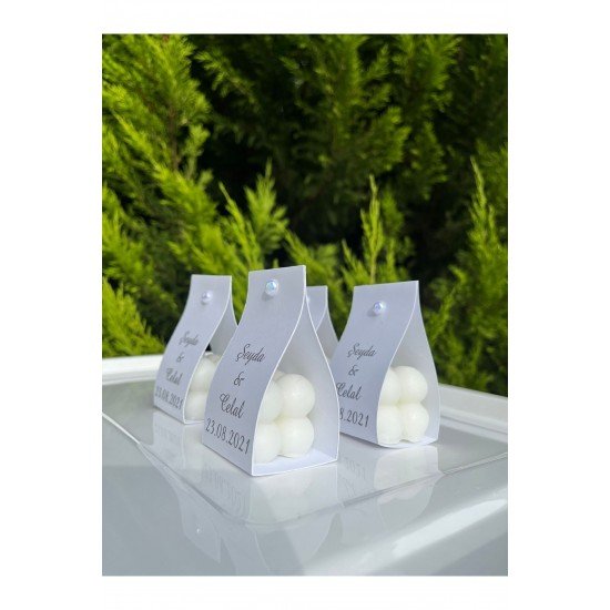 Official Beyaz Kişiye Özel Bubble Mum Hediyelikleri Söz,nişan,nikah,düğün Hatırası - 15 Adet