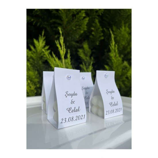 Official Beyaz Kişiye Özel Bubble Mum Hediyelikleri Söz,nişan,nikah,düğün Hatırası - 15 Adet