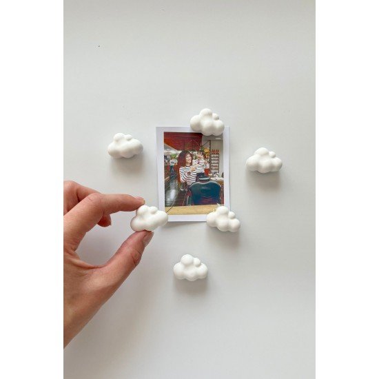 El Yapımı Beton 6’lı Mini Bulut Buzdolabı Magneti