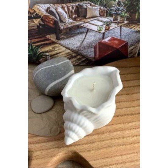 2'li Dekoratif Hediyelik Deniz Kabuğu Mum