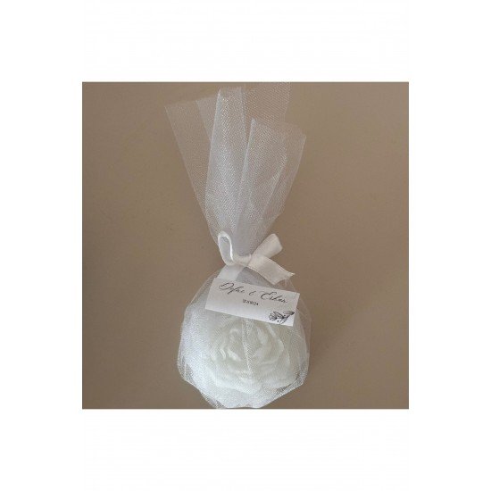 Söz, Nişan, Kına, Düğün, Mevlüt, Sünnet, Nikah Hediyelik Tül İçerisinde Şakayık Mum -15 Adet