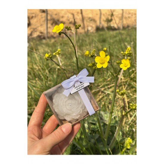 Kraft kutulu Şakayık Çiçeği Mum Hediyelik 10’lu | Kına, Söz, Nikah, Babyshower, | Royal Ember