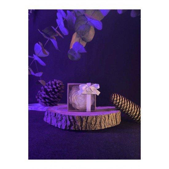 Kraft kutulu Şakayık Çiçeği Mum Hediyelik 10’lu | Kına, Söz, Nikah, Babyshower, | Royal Ember