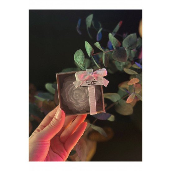 Kraft kutulu Şakayık Çiçeği Mum Hediyelik 10’lu | Kına, Söz, Nikah, Babyshower, | Royal Ember