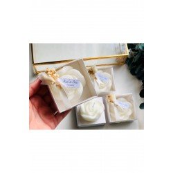 Bernami 8 Adet Beyaz Kraft Kutu Gül Mum – Cipso ve Etiket Detaylı, Düğün, Nişan, Kına, Doğum Günü