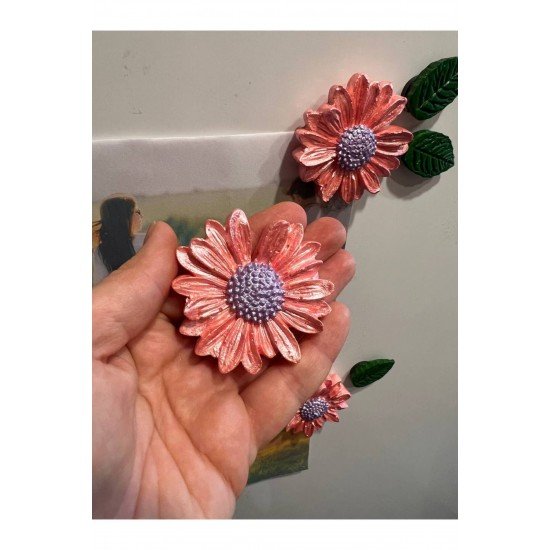 Papatya Magnet, 8li Magnet Seti, Çiçek Magnet, El Yapımı Dekoratif Çiçek Magnet