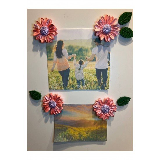 Papatya Magnet, 8li Magnet Seti, Çiçek Magnet, El Yapımı Dekoratif Çiçek Magnet