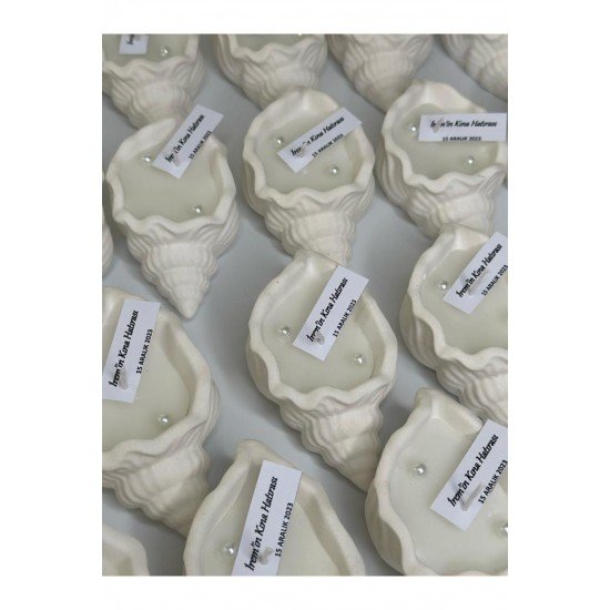 Official 20 Adet Deniz Kabuğu Mum Söz, Nişan, Nikah, Bebek Doğum, Bebek Mevlüdü Hediyeliği