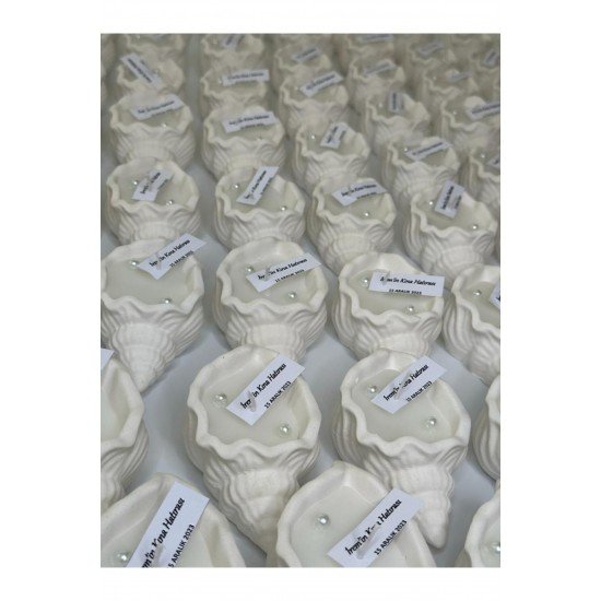 Official 20 Adet Deniz Kabuğu Mum Söz, Nişan, Nikah, Bebek Doğum, Bebek Mevlüdü Hediyeliği