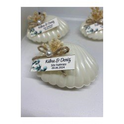 Kutulu istiridye mum , düğün , kına , söz , nikah , nikah hediyesi , nişan hediyesi - 20 Adet