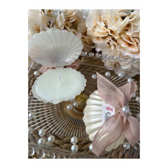 Kutulu istiridye Mum Düğün, Nişan , Söz ,Kına , Mevlüt , Doğum günü , Yılbaşı Hediyelik- 20 adet