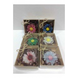 24 Adet Kraft Kutulu papatya Çiçeği Mum Hediyelik, Nişan, Düğün, Sünnet, Söz, Kına, Doğum Günü