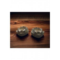2 Li Lotus Mumluk Ve Mumlu Yollanır Şamdanlık Mumluk