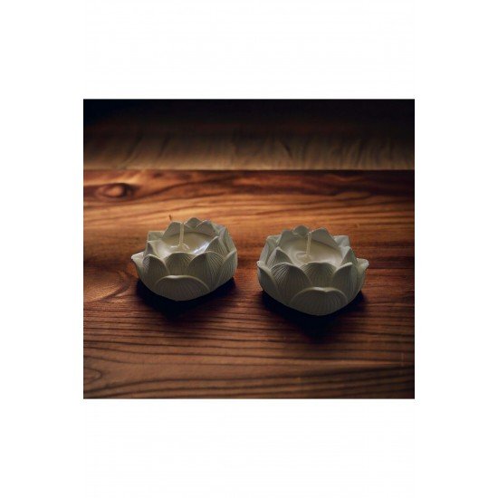 2 Li Lotus Mumluk Ve Mumlu Yollanır Şamdanlık Mumluk