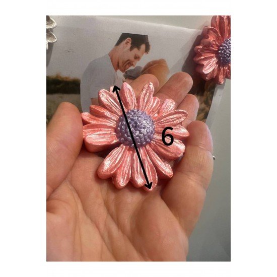 Papatya Magnet, 8li Magnet Seti, Çiçek Magnet, El Yapımı Dekoratif Çiçek Magnet