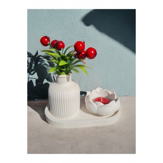 Pinterest Dekoratif Mini Bohem Vazo Ve Lotus Mumluk ( Banyo, Salon Dekor Biblo )