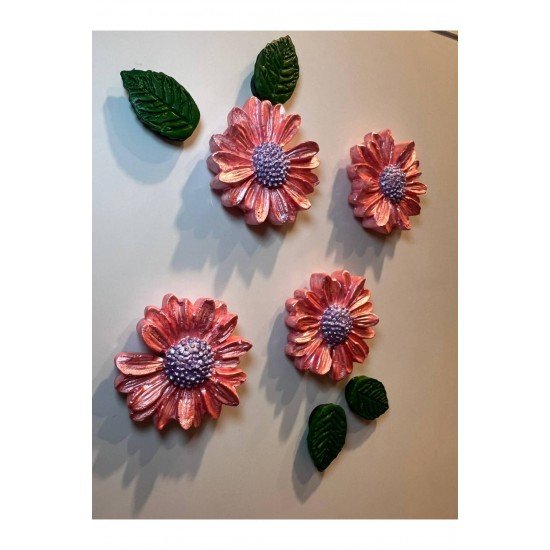 Papatya Magnet, 8li Magnet Seti, Çiçek Magnet, El Yapımı Dekoratif Çiçek Magnet