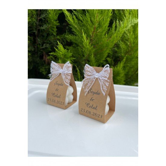 Official Söz Nişan Nikah Düğün Hatırası Kartlı 10 Adet Bubble Mum Hediyesi Dağıtmalığı