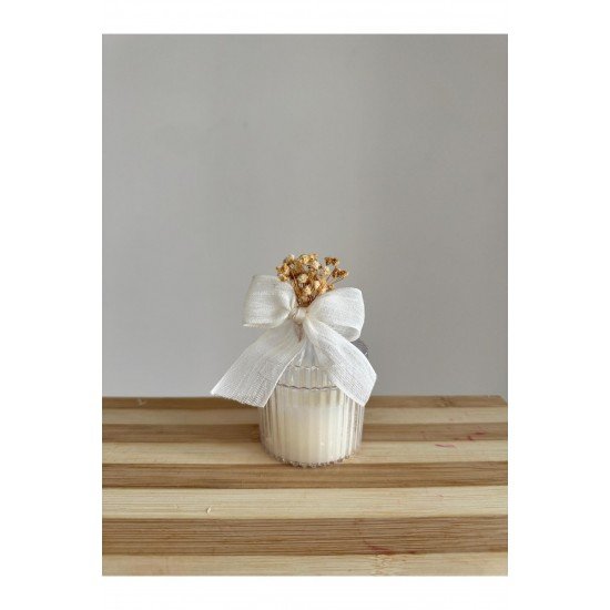 Official Beyaz Renkli Mum - Şeffaf Mika Kutu - 10 Adet