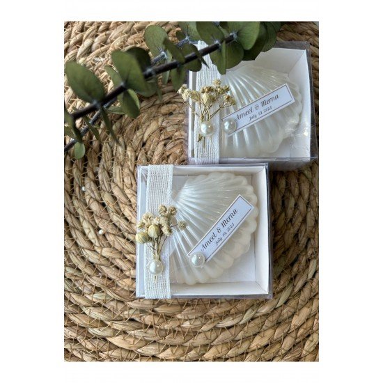 Kutulu Istiridye Mum Düğün, Nişan , Söz ,kına , Mevlüt , Doğum Günü , Yılbaşı Hediyelik- 10 Adet