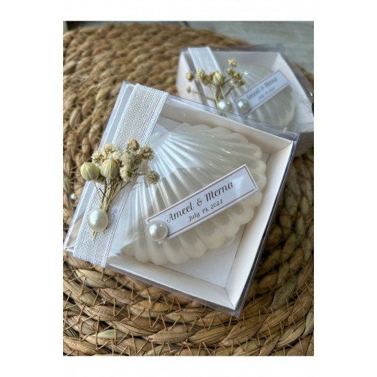 Kutulu Istiridye Mum Düğün, Nişan , Söz ,kına , Mevlüt , Doğum Günü , Yılbaşı Hediyelik- 10 Adet