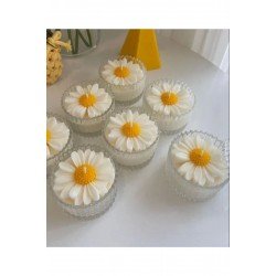 Pinterest Dekoratif Mum Papatya, Mika Kutuda Papatya Mum, En Sevilen Mum 1 Adet, Kapağıyla 2 Parça