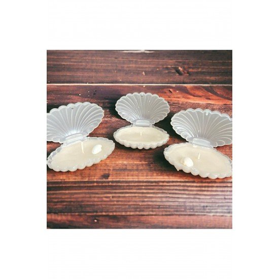 Pinterest Kına, Nikah, Sünnet, Dügün Için Istiridye Midye Plastik Kokulu Mum - 3 Adet