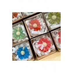 24 Adet Kraft Kutulu papatya Çiçeği Mum Hediyelik, Nişan, Düğün, Sünnet, Söz, Kına, Doğum Günü