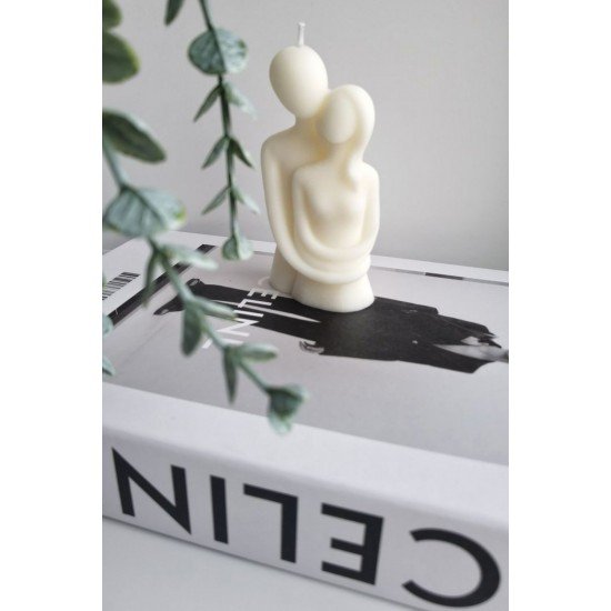 Bernamioffcial Sevgililer Günü Mum, Çift Mum, Mutlu Çift Mum, Dekoratif Mum, Sarılan Çift Mum