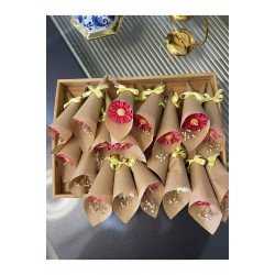 Papatya Mum Buketi. Düğün Nişan Kına Sünnet Hediyelik Doğum Günü Nikah Şekeri Papatya - 20 Adet