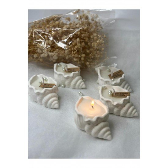 Official 20 Adet Deniz Kabuğu Mum Söz, Nişan, Nikah, Bebek Doğum, Bebek Mevlüdü Hediyeliği