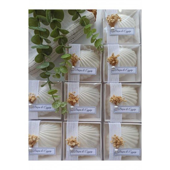 Kutulu Istiridye Mum Düğün, Nişan , Söz ,kına , Mevlüt , Doğum Günü , Yılbaşı Hediyelik- 10 Adet