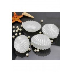 Official Dekoratif Hediyelik Istiridye Kutu Takı, Mum, Söz Nişan - 10 Adet