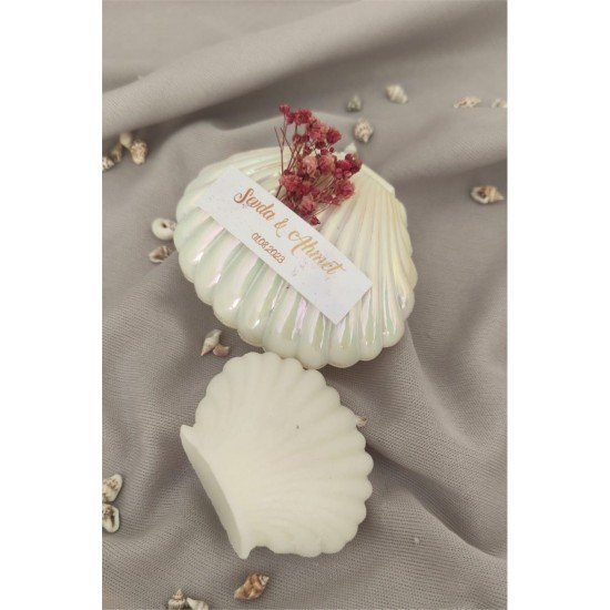 Deniz Kabuğu Mum Nikah Hediyeliği, Istiridye Mum, Söz, Nişan, Nikah Şekeri Hediyelik- 20 Adet