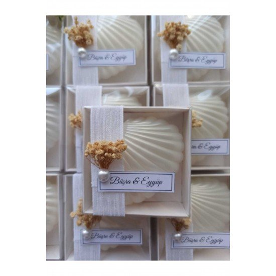 Kutulu Istiridye Mum Düğün, Nişan , Söz ,kına , Mevlüt , Doğum Günü , Yılbaşı Hediyelik- 10 Adet